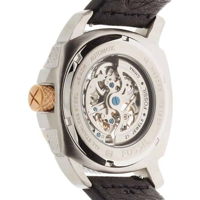 Fossil Modern Machine Automatic Black Leather Men's Watch- ME3082